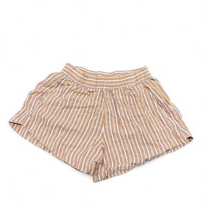 Patagonia Striped High Waist Shorts - Tan and White